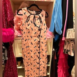 Voodoo Vixen Kitty Cat pencil wiggle dress, Size L